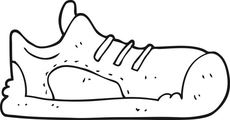 black and white cartoon sneaker