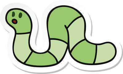 sticker of a quirky hand drawn cartoon snake