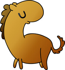 gradient cartoon kawaii of a cute horse