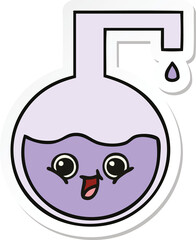 sticker of a cute cartoon science experiment