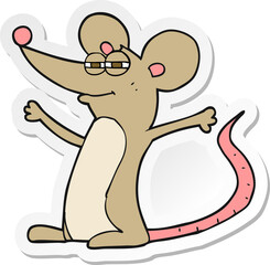 sticker of a cartoon mouse