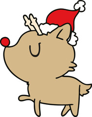 christmas cartoon of kawaii deer