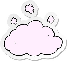 sticker of a cartoon fluffy pink cloud