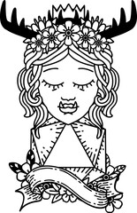 orc druid character with natural twenty dice roll illustration