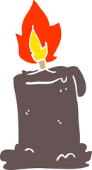cartoon doodle burning candle