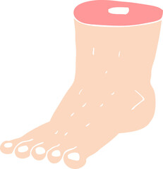 flat color illustration of a cartoon foot