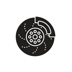 Car brake disc icon design, brake disc symbol, isolated on white background vector illustration