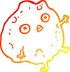 warm gradient line drawing cartoon rock falling