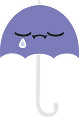 flat color retro cartoon umbrella