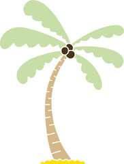 quirky hand drawn cartoon palm tree