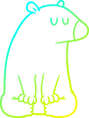 cold gradient line drawing cartoon bear