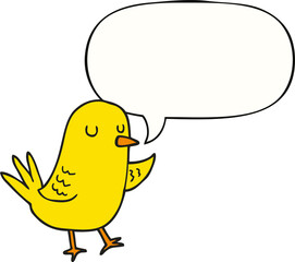 cartoon bird and speech bubble