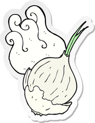 sticker of a cartoon garlic