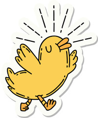 sticker of tattoo style happy bird