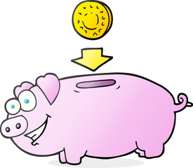 cartoon piggy bank