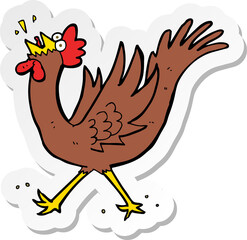 sticker of a cartoon rooster