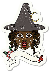 human witch character face illustration