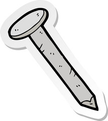 sticker of a cartoon nail