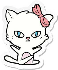 sticker of a cute cartoon cat