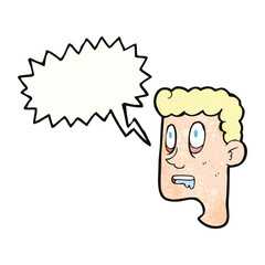 speech bubble textured cartoon staring man drooling