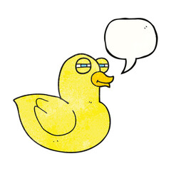 speech bubble textured cartoon funny rubber duck