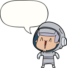 cartoon astronaut man and speech bubble