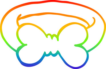 rainbow gradient line drawing cartoon bow tie