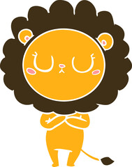 flat color style cartoon lion