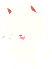 flat color style cartoon cat hissing