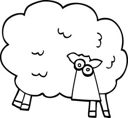 line drawing cartoon black sheep