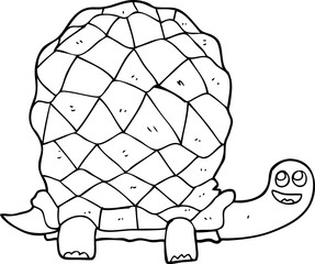 black and white cartoon tortoise
