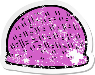 retro distressed sticker of a cartoon hat