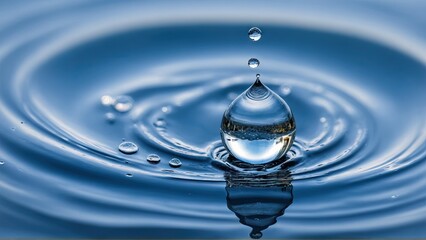 Water Droplet Creating Ripples Close-up