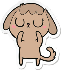sticker of a cute cartoon dog