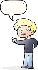 cartoon man pointing with speech bubble