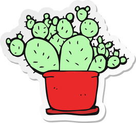 sticker of a cartoon cactus