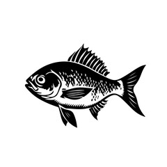 A black and white fish Logo Monochrome Design Style