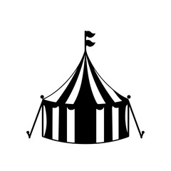 A black and white circus tent Logo Monochrome Design Style - obrazy, fototapety, plakaty