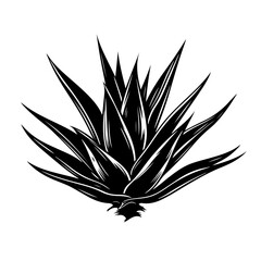Agave Plant Logo Monochrome Design Style
