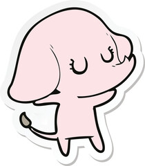sticker of a cute cartoon elephant