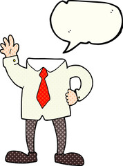 comic book speech bubble cartoon headless businessman