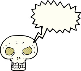 comic book speech bubble cartoon skull