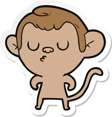 sticker of a cartoon monkey