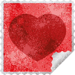 heart symbol graphic vector illustration square sticker stamp