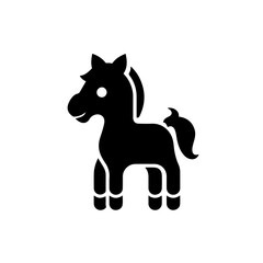 Baby Horse Logo Monochrome Design Style