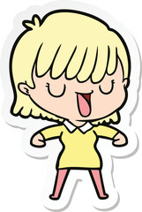 sticker of a cartoon woman