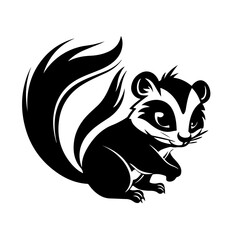 Baby Skunk Logo Monochrome Design Style