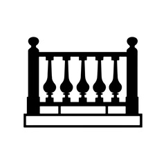 Balcony Balustrade Logo Monochrome Design Style