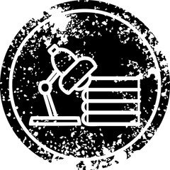 lamp and study books distressed icon