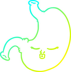 cold gradient line drawing cartoon stomach